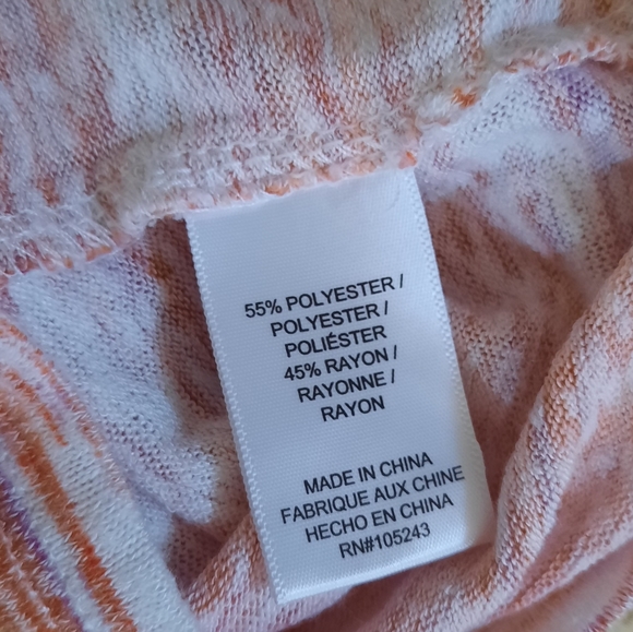 Bobeau coral shadow stripe top blouse sz medium - Picture 5 of 5